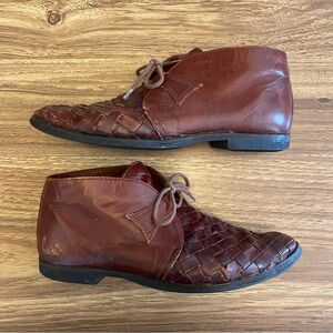 Vintage Western Cowboy Ankle Boots - Brown